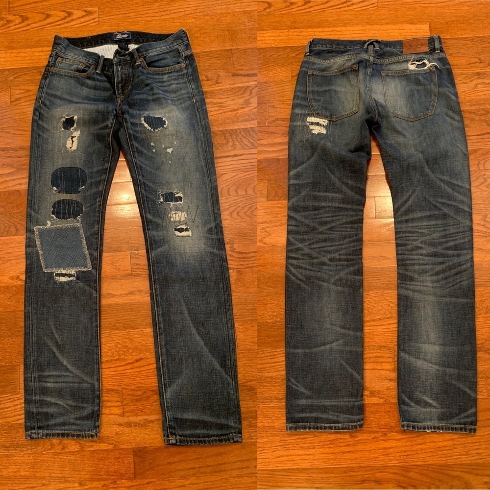 WOMENS RUGBY RALPH LAUREN JEANS PATCH DISTRESSED 25 PREPPY NYC DEADSTOCK RARE
